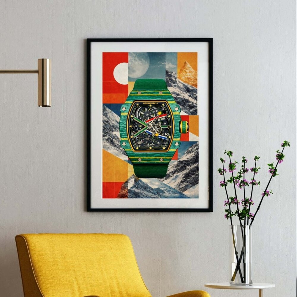 Contemporary Luxury Watch Art Print – Modern Swiss Style ( 13in x 19in )